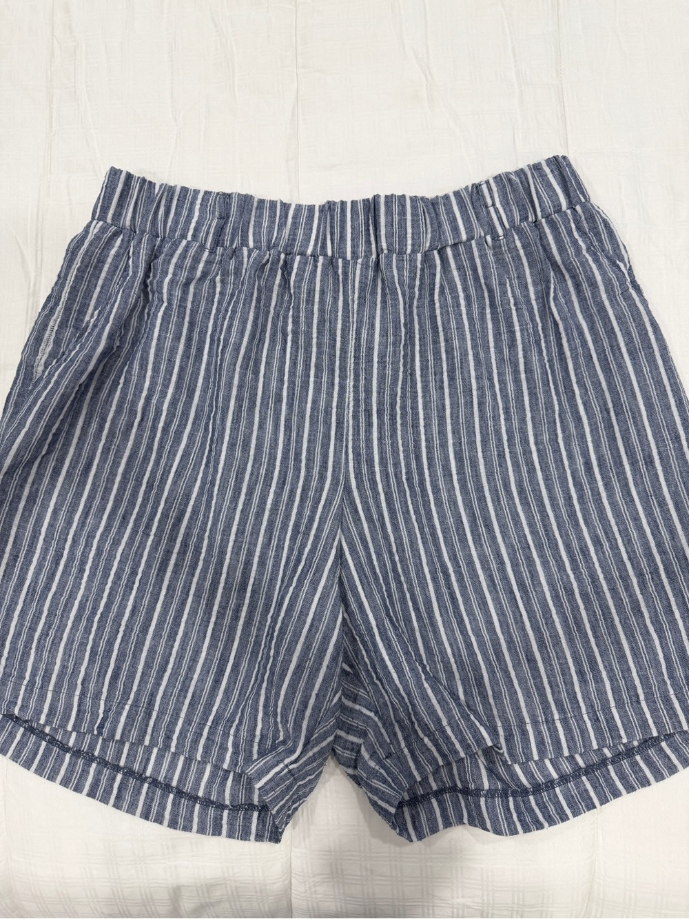 Soho Apparel Blue & White Striped Relaxed Shorts